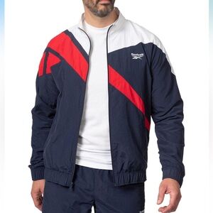 Reebok Men's Classics Vector Regular-Fit Logo Colorblocked Full-Zip